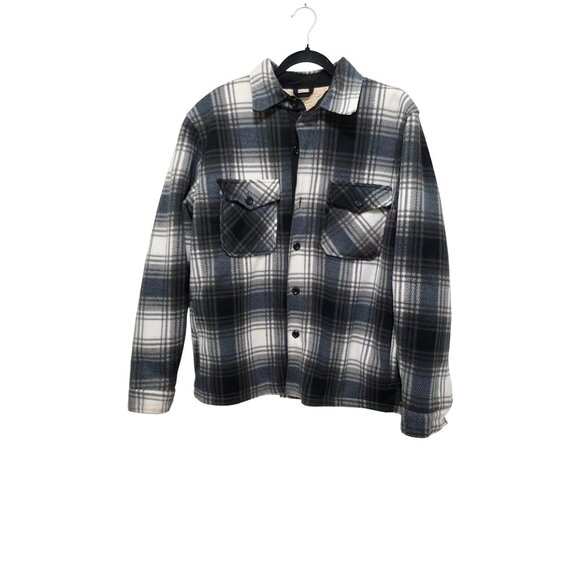 Oscar Sport Men's Flannel Sherpa-Lined Plaid Shirt Jacket Button Closure Size M - Picture 1 of 8